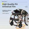 Lightweight Foldable Transport Wheelchair Square Tube Design Double Brakes Adjustable Handrail Breathable Seat Anti Backflip 250Lbs Capacity Easy Storage Color - Gold / Black - Image 8