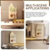Adjustable 3 Color LED Sandstone Wall Decor With Simulated Plants, Glass Vase & Rabbit Statue - Light Coffee - Image 7