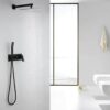 Brass Shower System With 10" Rainfall Shower Head And Handheld Sprayer - Matte Black - Image 2