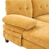 Modern U Shaped Sectional Sofa With Dual Chaise Lounges, Storage Pockets And Armrest Pillows - Yellow - Image 19