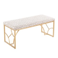 Constellation - Contemporary Bench - Gold / Gray Leopard