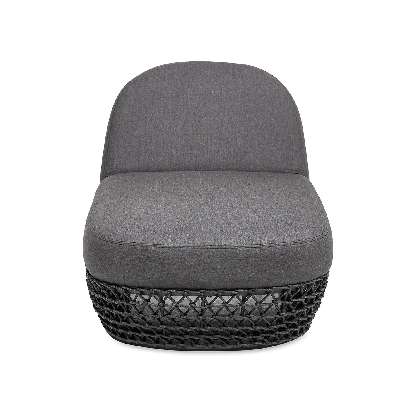 Willow - Sunbrella Upholstered Patio Lounger - Graphite Gray / Black - Image 4