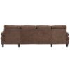 Modern U Shaped Sectional Sofa With Dual Chaise Lounges Storage Pockets And Armrest Pillows - Brown - Image 14