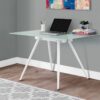 Computer Desk For Home Office, Laptop, Tempered Glass, Contemporary & Modern - White - Image 3