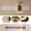 3D LED Sandstone Wall Decor With Simulated Plants, Glass Vase & Remote Control - Light Coffee - Image 14