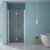 Bi Fold Frameless Shower Door With Tempered Glass - Brushed Nickel - Image 2
