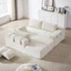 Modern Chenille Upholstered Sectional Sofa Couch Set, Modular L Shaped Sectional Living Room Sofa Set With 6 Pillows, Free Combination - Beige - Image 10