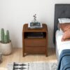 Lionel - Mid-Century Modern Nightstand 2 Drawer - Brown - Image 13