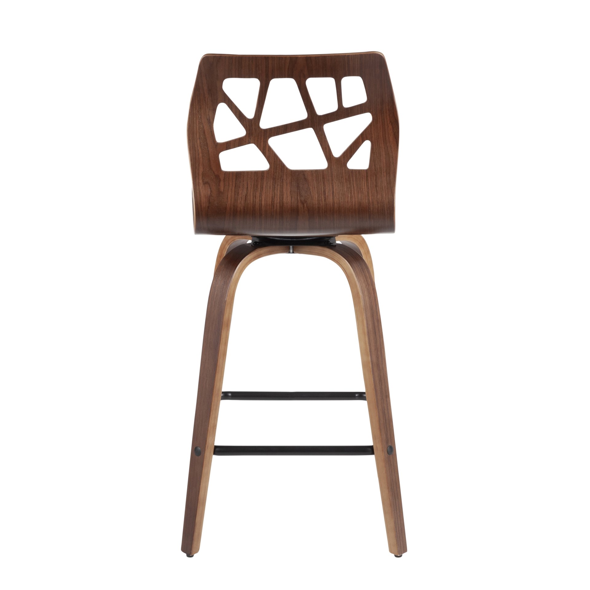 Folia - Mid-Century Modern Counter Stool (Set of 2) - Walnut / Cream - Image 5
