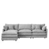 Contemporary Modular Sectional Sofa Shaped Couch Set With Movable Ottoman Chenille - Gray - Image 15