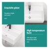Rectangular Wall Mount Bathroom Sink With Single Faucet Hole And Overflow - White - Image 7