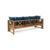 Outdoor Daybed With X-Shaped Panel Backrest And Armrests - Teak - Image 6