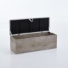 Shelton - Upholstered Flip Top Storage Bench - Ivory / Light Gray / Camel Oak - Image 6