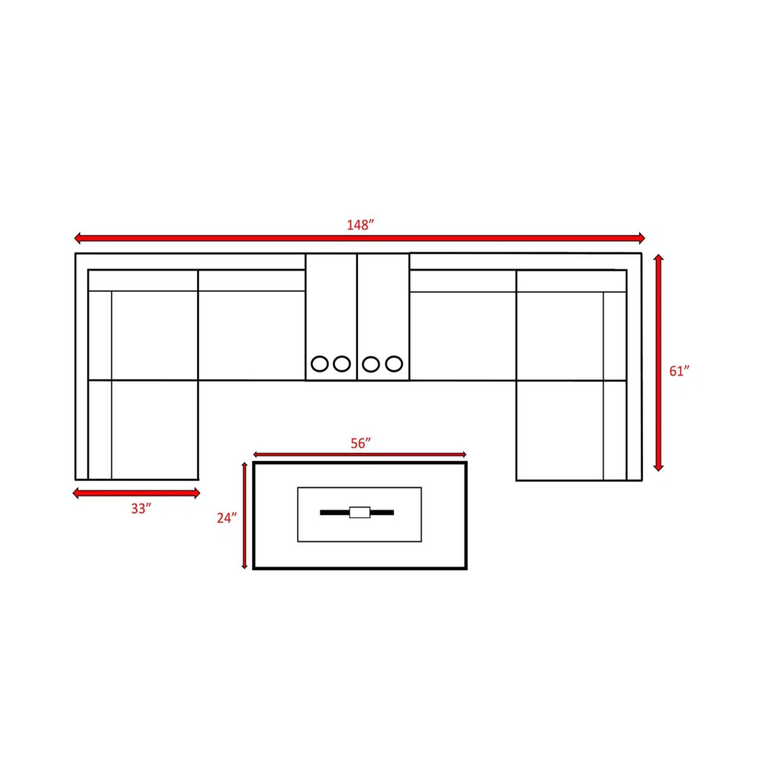 Weather Resistant Rattan Wicker 4 Person Outdoor Lounge Set With Cushions - Gray Mix - Image 3