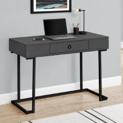 Computer Desk For Home Office, Laptop, Storage Drawers - Gray