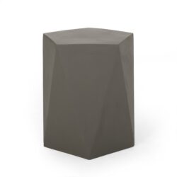 Side Table With Geometric Design - Light Gray