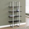 Bookshelf, Bookcase, Etagere, 4 Tier For Office, Contemporary & Modern - Espresso - Image 3