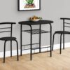 3 Pieces Dining Table Set, Small, Contemporary & Modern - Black - Image 8