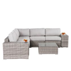 Outdoor Sofa Set With Cushions Seats 4 - Gray Mix