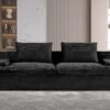 Nimbus - Oversized Full Foam 4 Seater Couch For Living Room Upholstered In Soft Corduroy, Wide Armrests - Black - Image 3