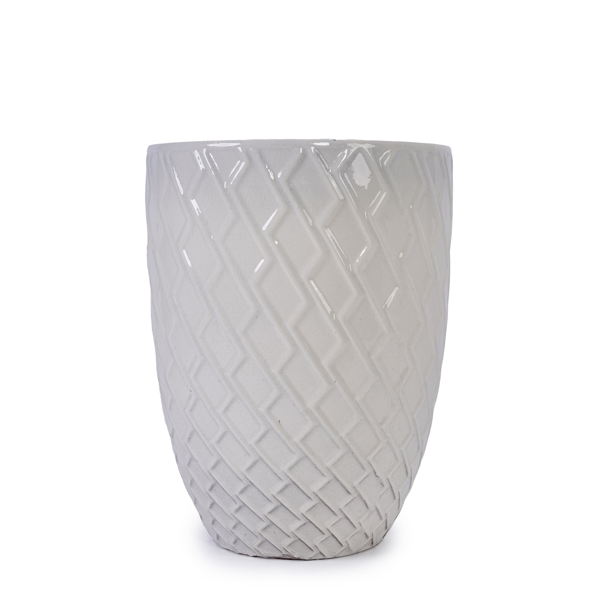 Ceramic Flowerpot, Planter For Patio, Garden, Windowsill - Milk White - Image 5