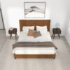 Donald - Mid-Century Modern Velvet Platform Bed King - Cognac - Image 10