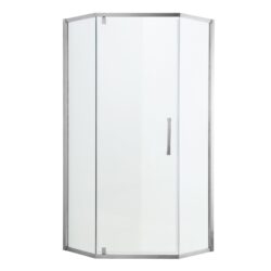 Semi Frameless Neo Angle Hinged Shower Enclosure With Tempered Glass - Chrome