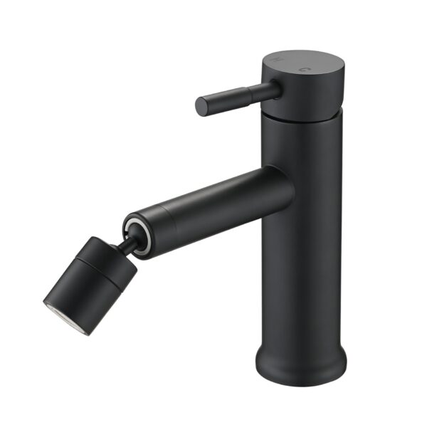 2 Mode Bathroom Faucet With 360 Degree Rotating Aerator For Sink - Matte Black