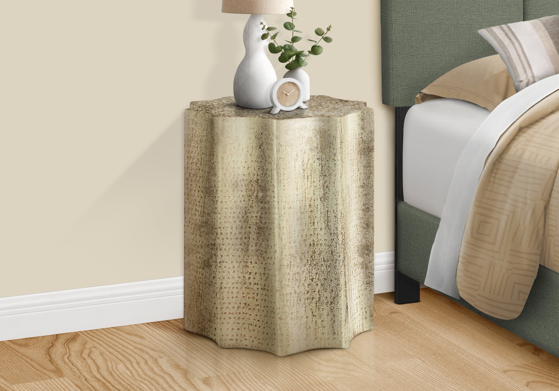Drum Accent Side Table, Contemporary & Modern - Gold - Image 5