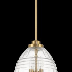 Ember - 3 Candle Lights Chain Pendant - Clear / Gold