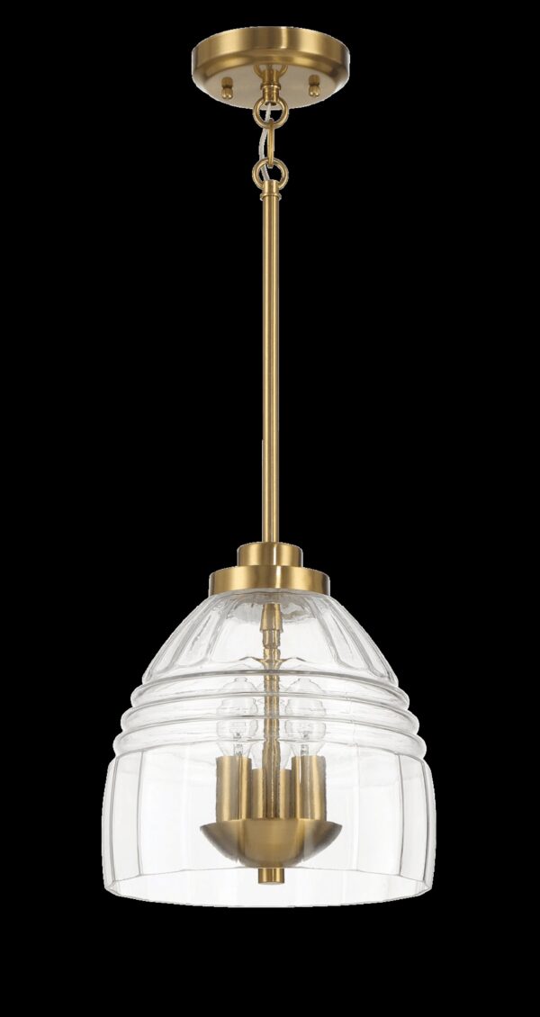 Ember - 3 Candle Lights Chain Pendant - Clear / Gold