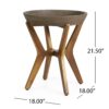 Yukon - Contemporary Side Table With Lightweight Concrete Top And Acacia Wood Frame - Gray - Image 3