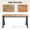 Wood Textured Dining Table With A Frame Legs.Density Board Sticker Pipe Spraying, Suitable For Various Occasions Such As Living Rooms - Black - Image 6