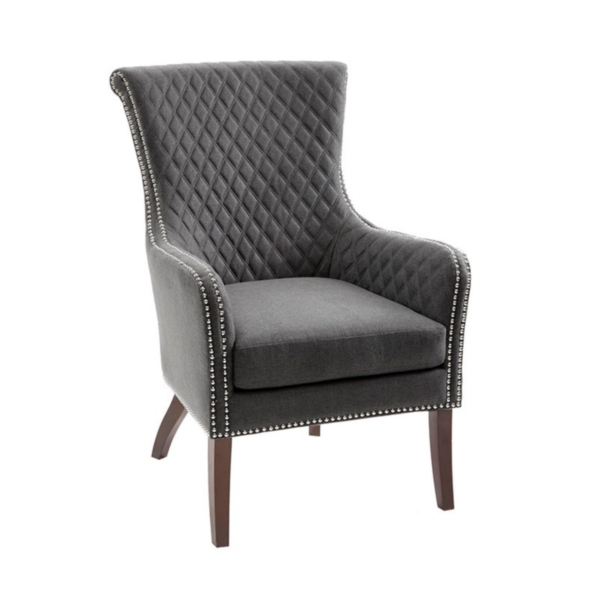 Heston - Accent Chair With Quilted Back And Nailheads - Gray - Image 9