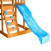 Outdoor Swing Set 3 In 1 Children's Playset With Slide, Swings, And Climber For Garden, Backyard, Playground - Blue - Image 26