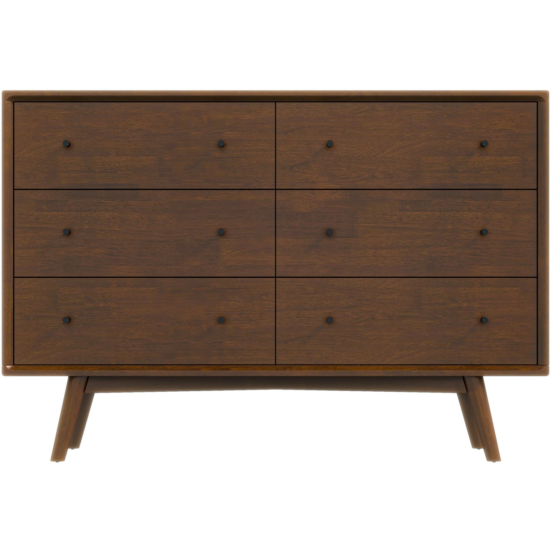 Caroline - Mid-Century Modern Solid Wood Dresser - Brown - Image 2