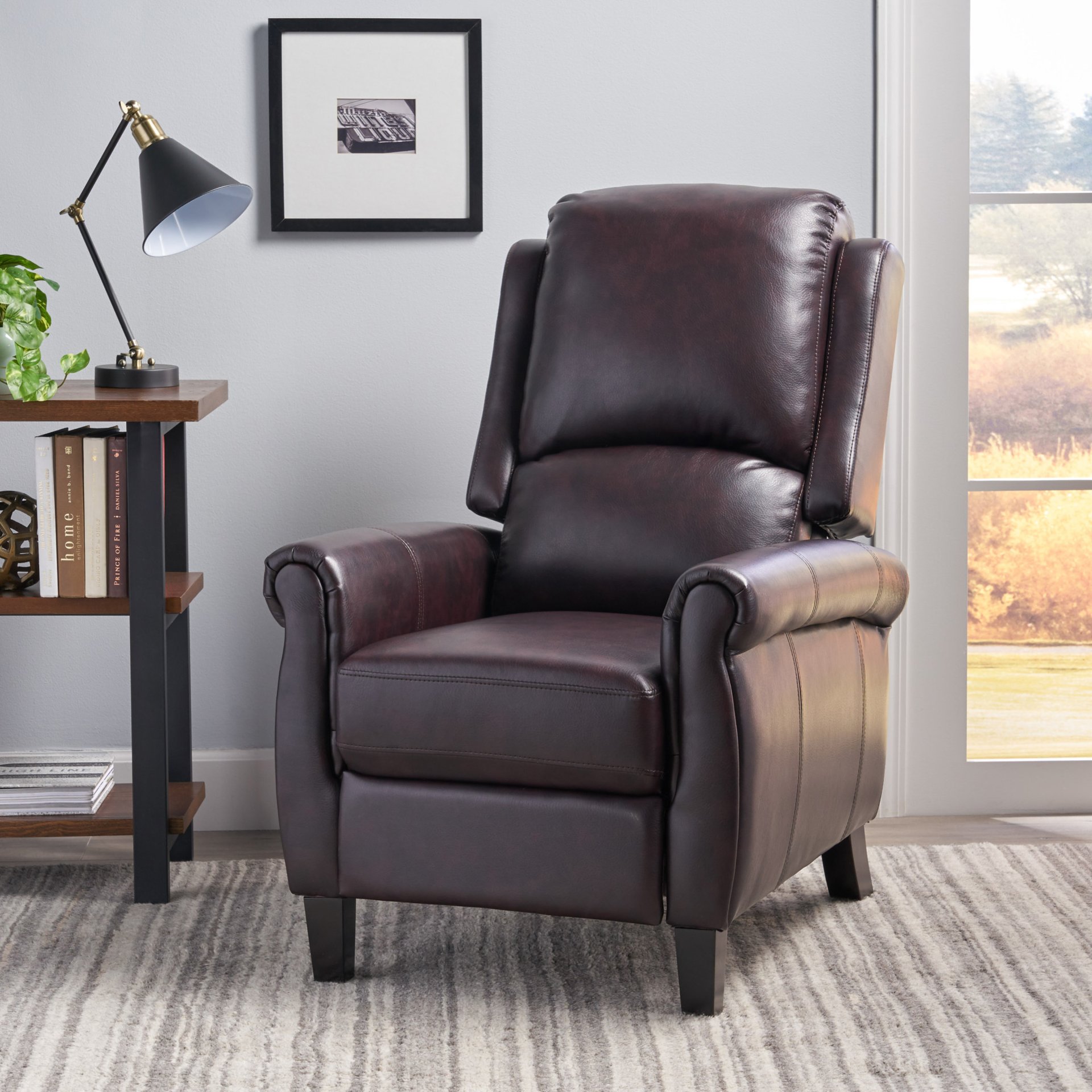 Memphis - Standard Recliner Club Chair - Burgundy - Image 4