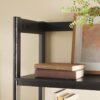 Transitional Wide Reeded Bookshelf With Drawers On Bottom - Black - Image 8