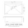 32" Undermount Kitchen Sink 16 Gauge 10" Deep Single Bowl - Gunmetal Black - Image 3