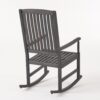 Muse - Outdoor Acacia Rocking Chair With Slat Design - Teak - Image 6