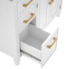 Modern Bathroom Vanity With Ceramic Sink, Freestanding, One Tip - Out Drawer, 3 Side Drawers, Adjustable Shelf - White - Image 16