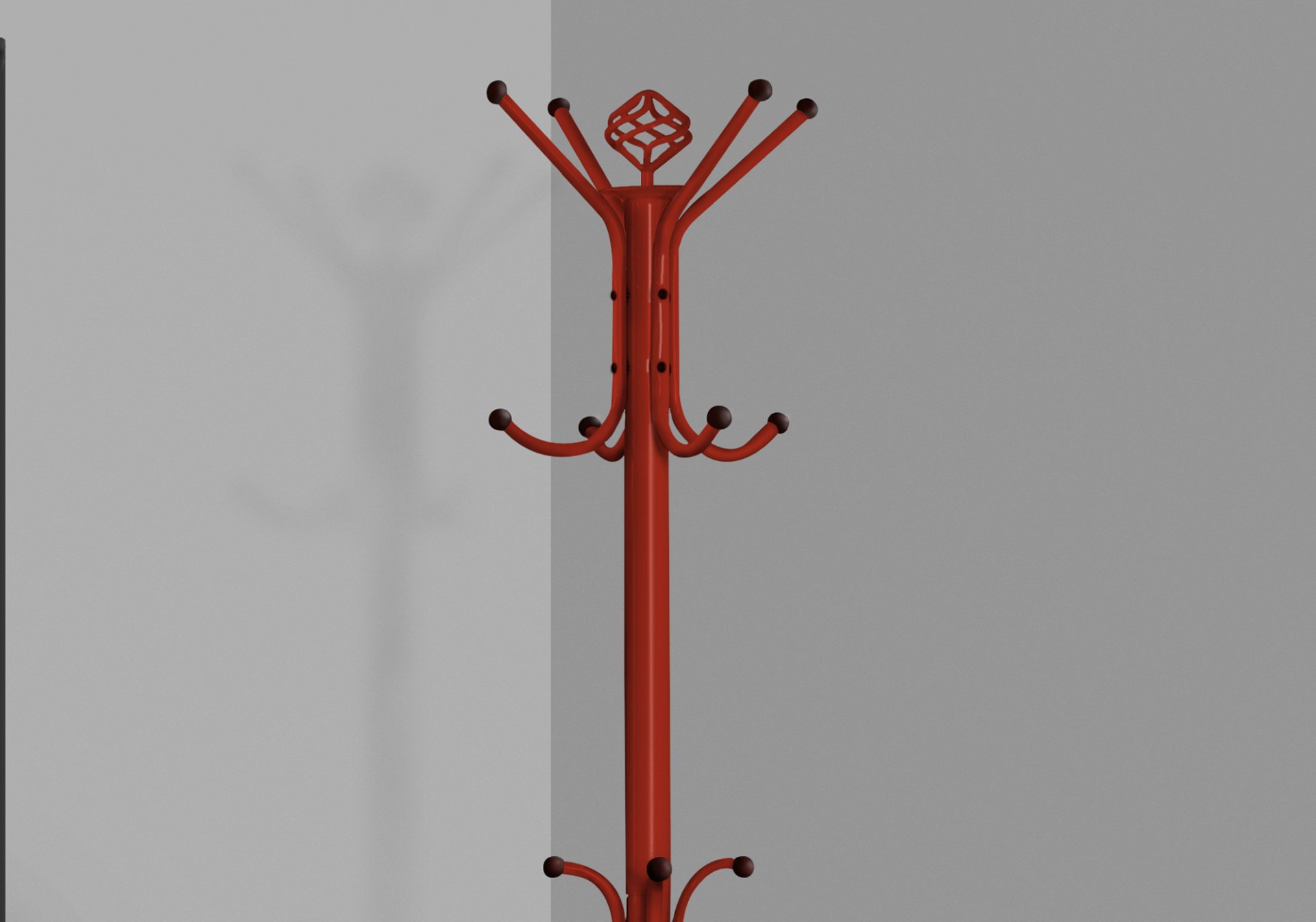Free Standing Coat Rack 12 Hooks For Entryway - Red - Image 3