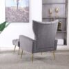 Modern Accent Chair With Ottoman, Comfy Armchair For Living Room, Bedroom, Apartment, Office - Gray - Image 7