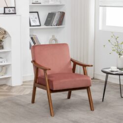 Accent Chair, Classic Mid Century Modern For Extra Seating - Rose