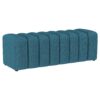 Upholstered Tufted Accent Bench Round Legs Peacock Living Room Furniture Bedroom - Peacock Blue - Image 4