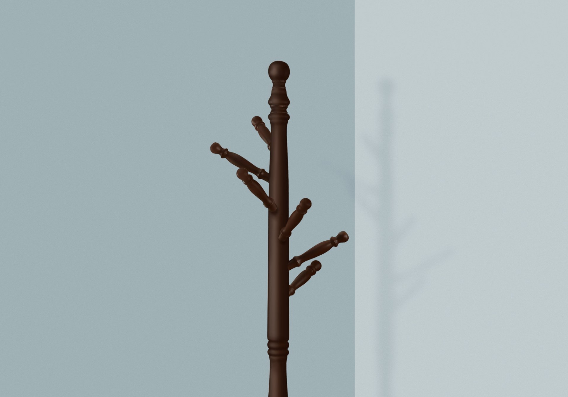 Free Standing Coat Rack 6 Hooks For Entryway With Umbrella Holder - Cherry - Image 3