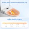 Smart Bidet Toilet Seat With Side Knob Adjustable Heated Seat With Water Temperature And Pressure Adjustment Portable Bidet - White - Image 2
