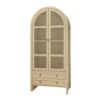 Tall Arched Kitchen Pantry, Modern Farmhouse Wood Kitchen Storage Cabinets, Arched Storage Display Cabinet With Adjustable Shelves, Versatile Cupboard For Kitchen, Dining Room, Living Room - Natural - Image 9