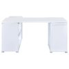 L Shape Computer Desk With Multiple Storage And Built In File Cabinet - White - Image 9