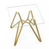 Modern Glass Dining Table With Metal Legs For 2 4 People - Gold - Image 7